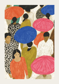 Des parasols colorés créent une vie publique dynamique.-3