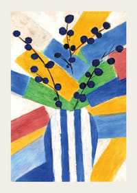 Färgsprakande poster med abstrakta geometriska former.-3