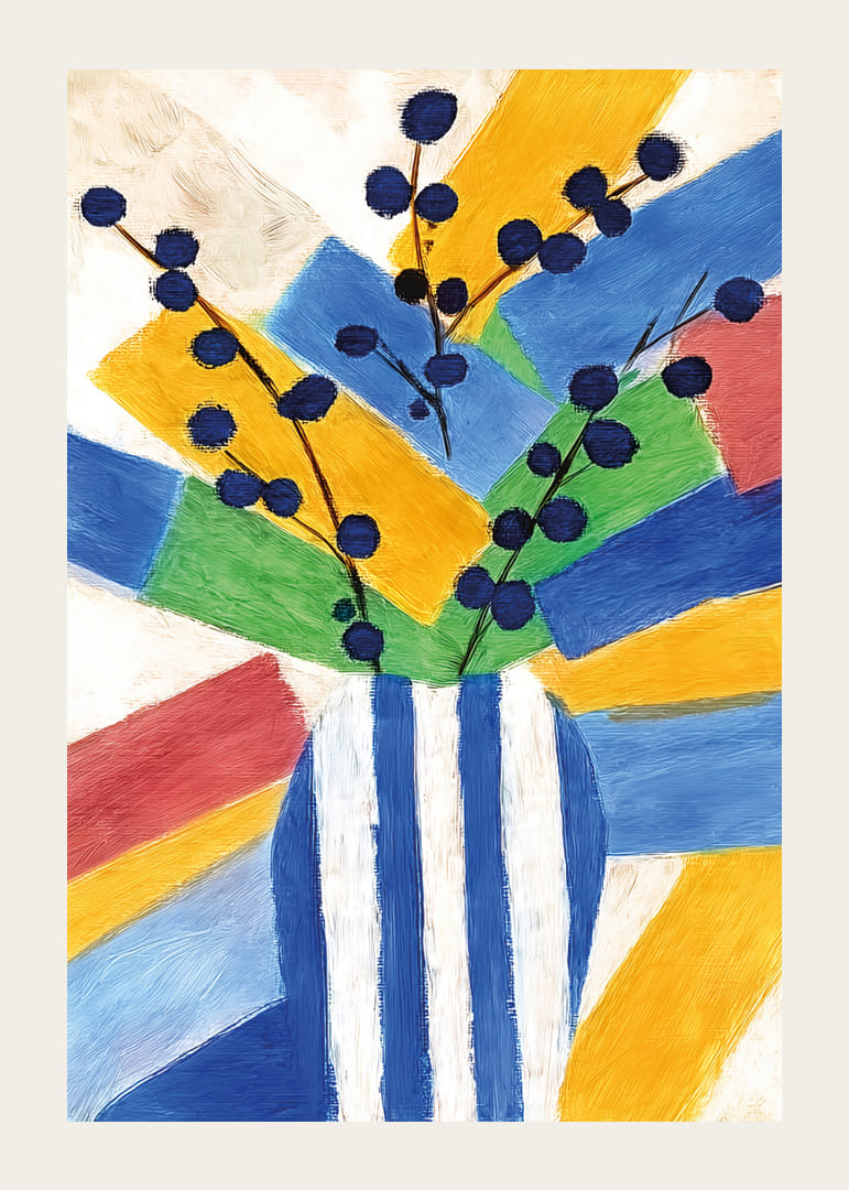 Färgsprakande poster med abstrakta geometriska former.-12