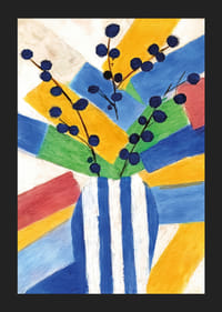 Färgsprakande poster med abstrakta geometriska former.-5