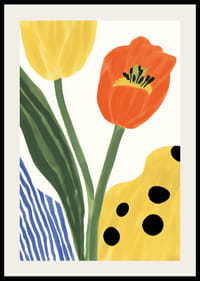 Živé farby tulipánov v harmonickej kompozícii.-2