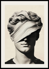 Elegant staty med mystiskt band för ögonen.-2