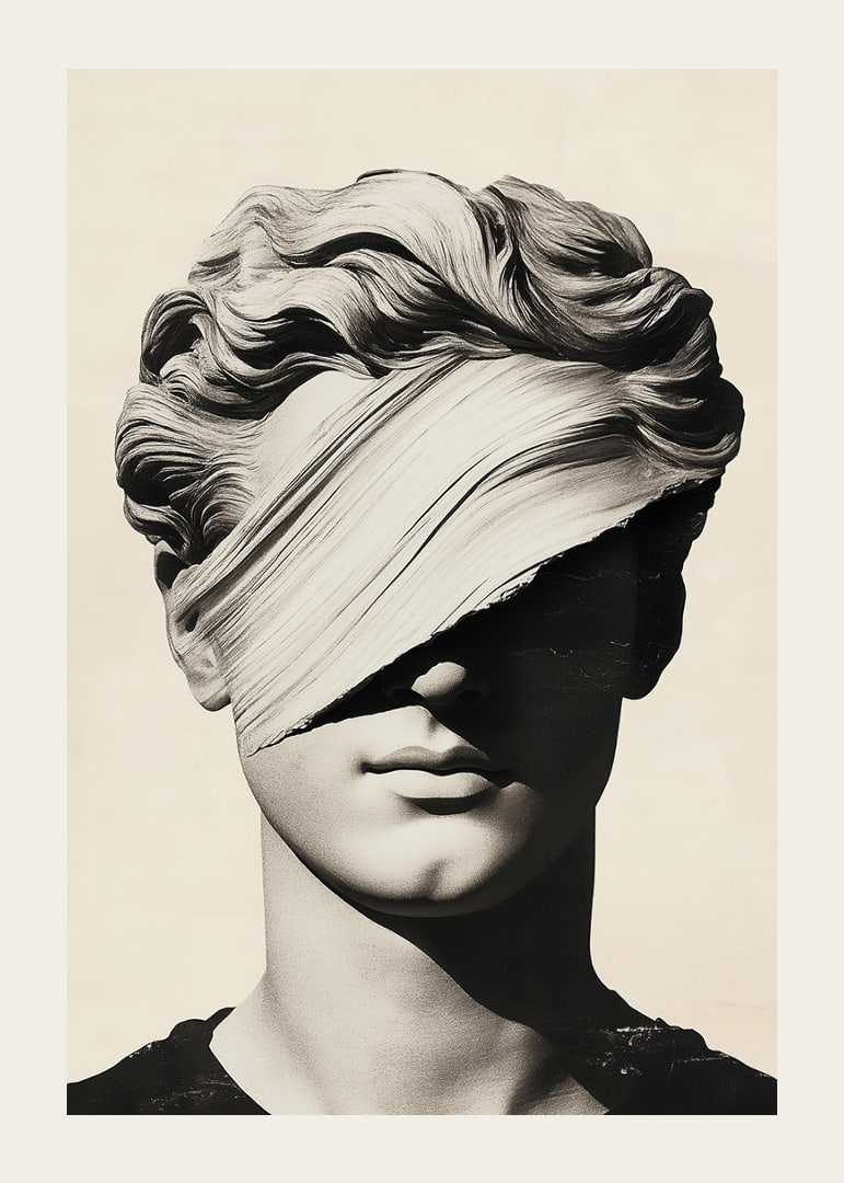 Elegant beeld met mysterieus lint voor de ogen.-12