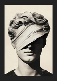 Elegant beeld met mysterieus lint voor de ogen.-5