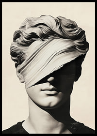 Elegant beeld met mysterieus lint voor de ogen.-6