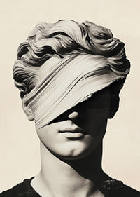 Elegant beeld met mysterieus lint voor de ogen.-7