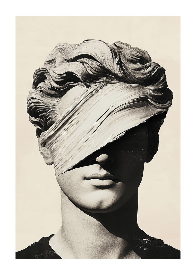 Elegant beeld met mysterieus lint voor de ogen.-12