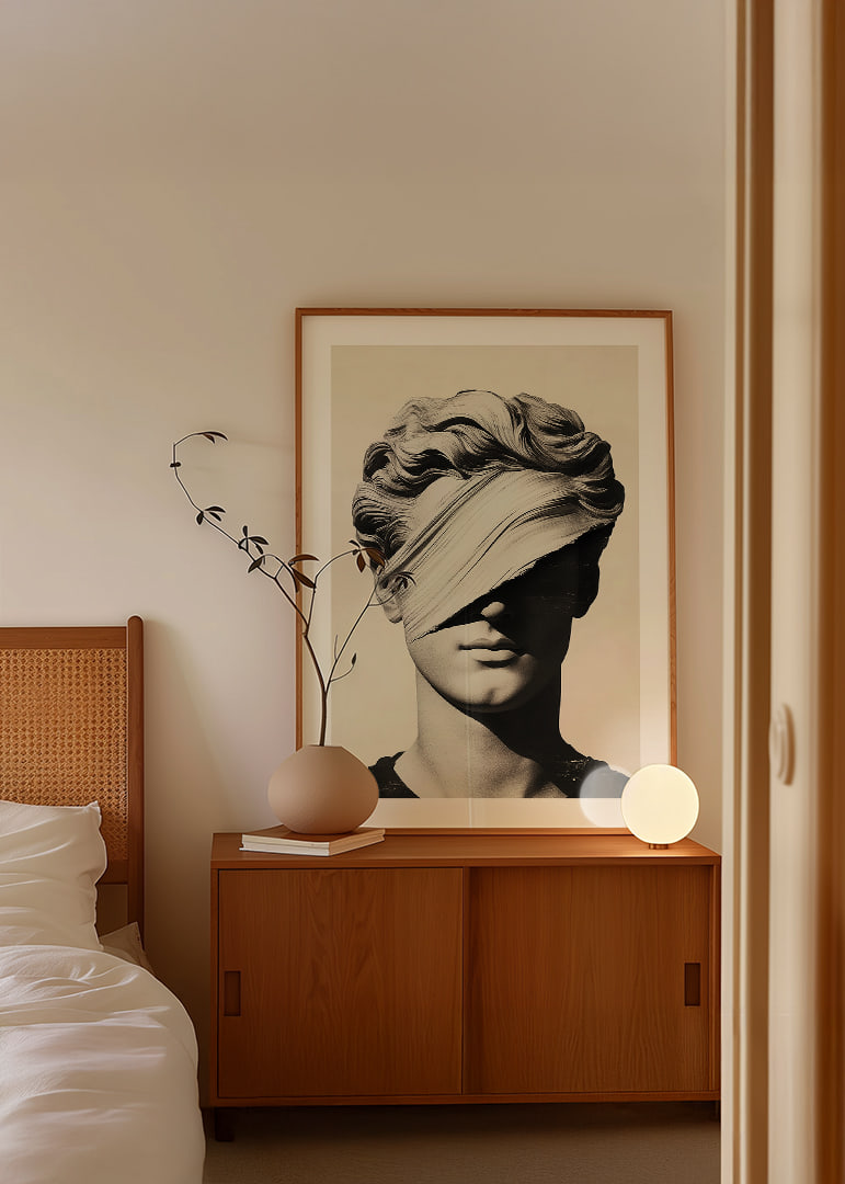 Elegant beeld met mysterieus lint voor de ogen.-12