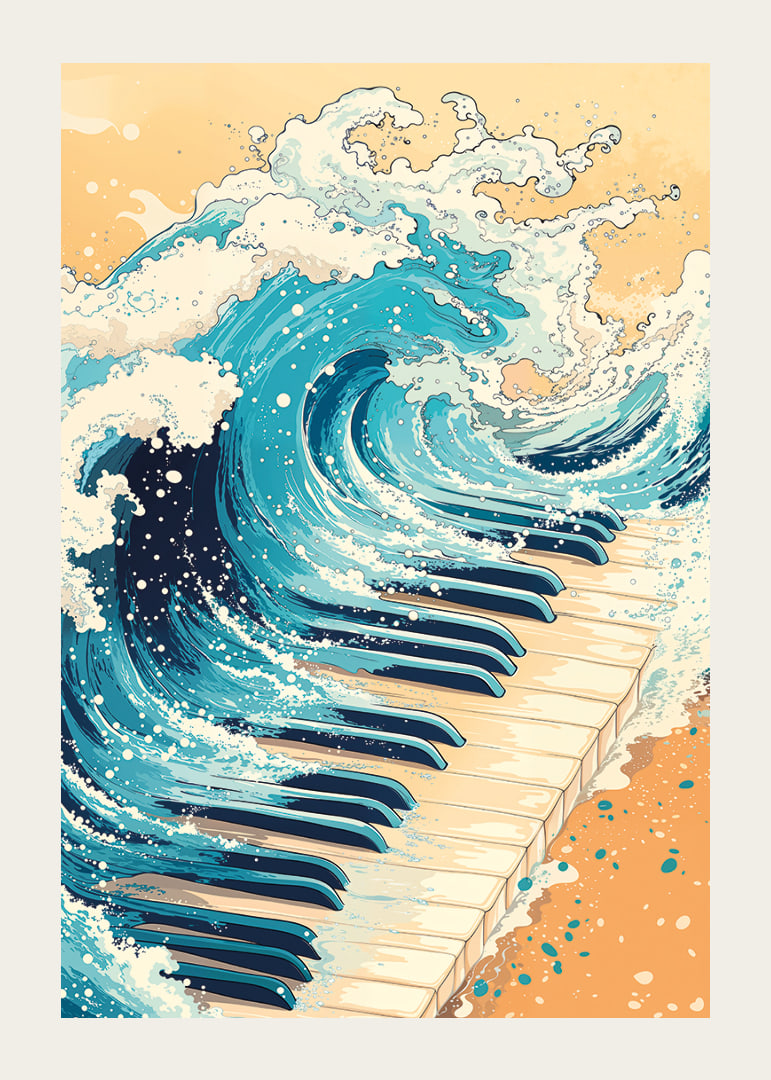 Une rencontre puissante entre les vagues de l'océan et les touches du piano.-12