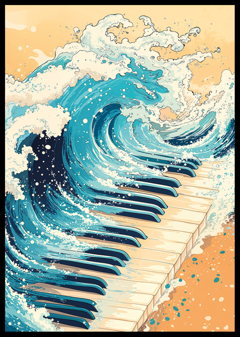 Une rencontre puissante entre les vagues de l'océan et les touches du piano.-12