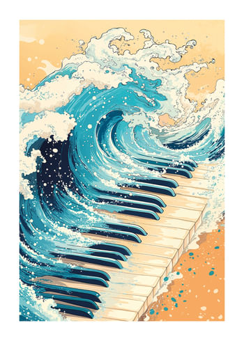 Poster Piano Waves