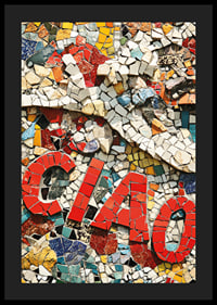 Den färgglada mosaiken skapar en hälsning med ordet 'Ciao'.-4