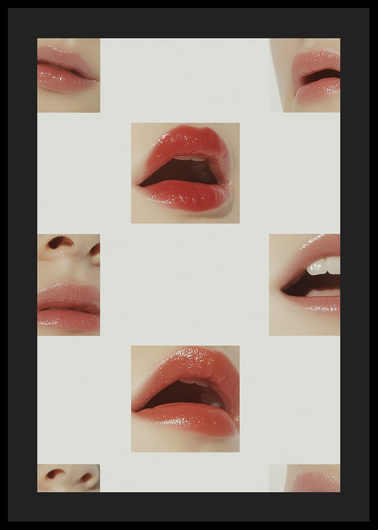 Fängslande läppar i närbild skapar en visuell symfoni.-12