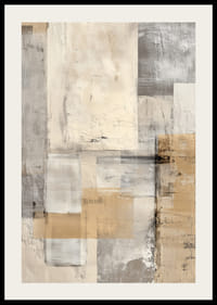 Egy absztrakt műalkotás harmonikus földszínekkel nyugalmat teremt.-2