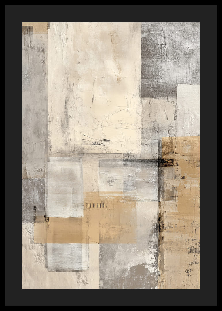 Egy absztrakt műalkotás harmonikus földszínekkel nyugalmat teremt.-12