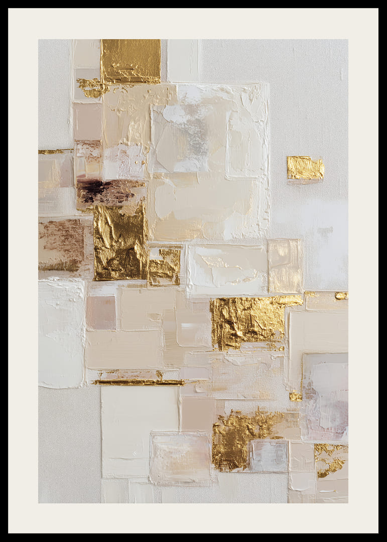 Paauksuoti paviršiai mirga virš diskretiškų, abstrakčių tonų.-12