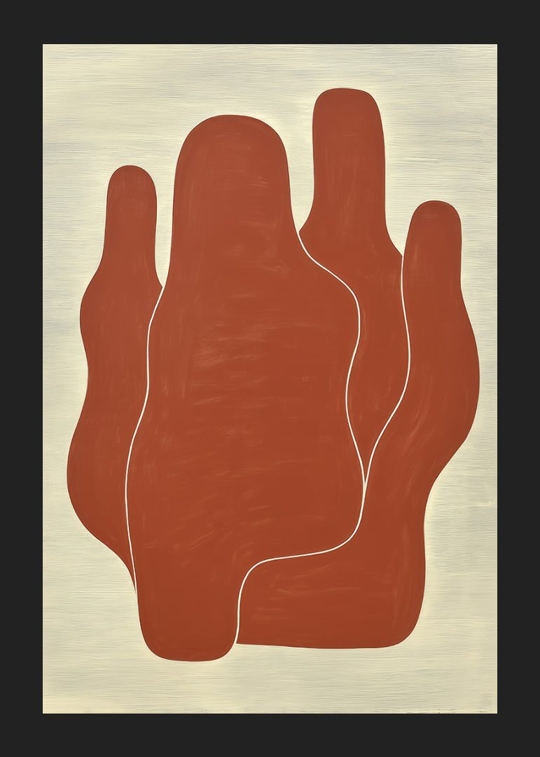 Organic shapes in earthy tones create calm and balance.-12