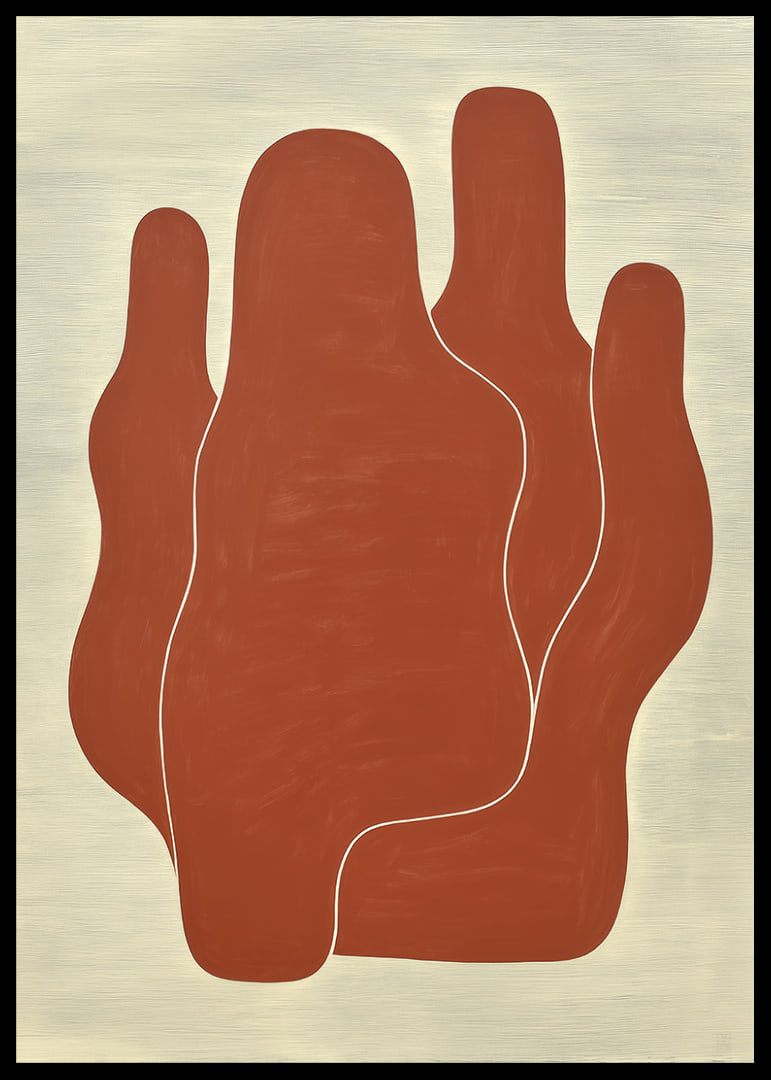Organic shapes in earthy tones create calm and balance.-12