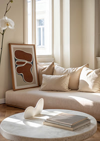 Organic shapes in earthy tones create calm and harmony.-8