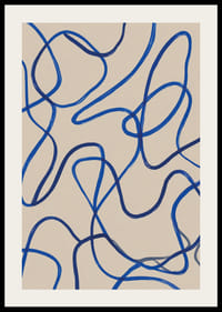 Tamsiai mėlynos linijos driekiasi elegantišku abstrakčiu raštu.-2