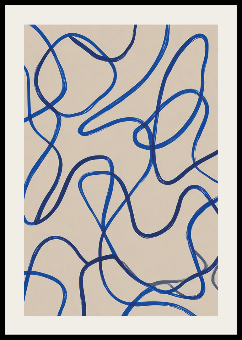 Tamsiai mėlynos linijos driekiasi elegantišku abstrakčiu raštu.-12