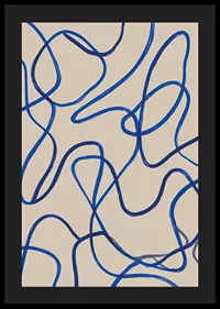 Deep blue lines sweep in an elegant abstract pattern.-4