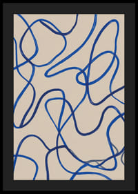 Tamsiai mėlynos linijos driekiasi elegantišku abstrakčiu raštu.-4