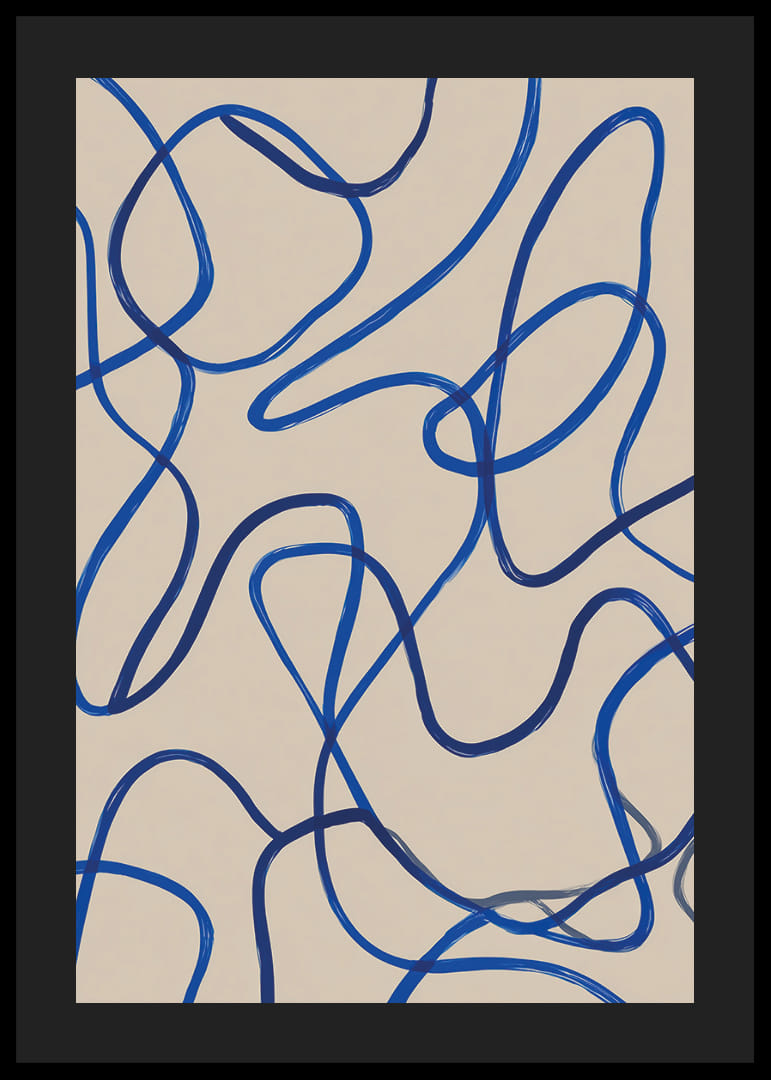 Tamsiai mėlynos linijos driekiasi elegantišku abstrakčiu raštu.-12