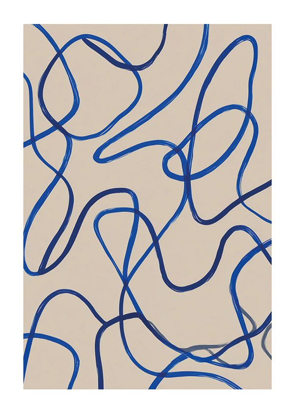 Póster Fluid Blue Trails