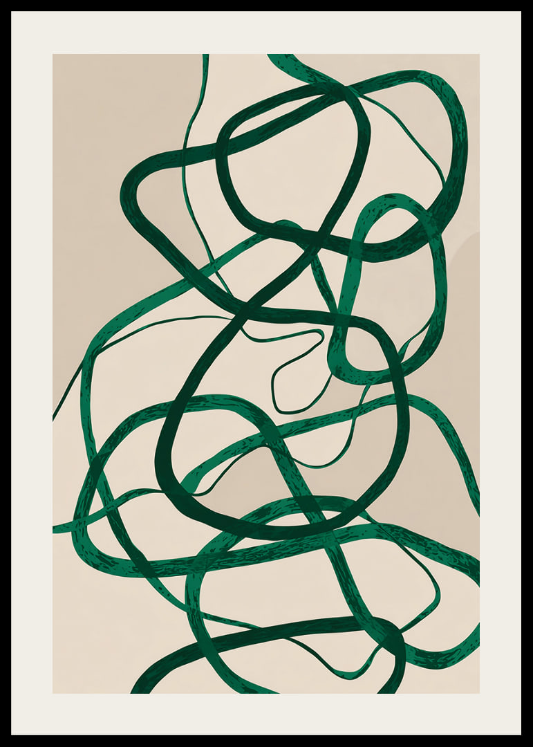 Green streaks on a beige background create a symphonic impression.-12