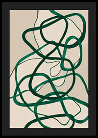 Green streaks on a beige background create a symphonic impression.-4