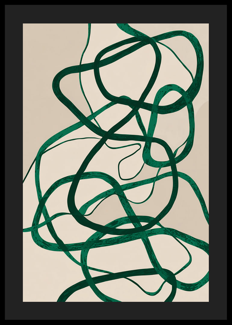 Green streaks on a beige background create a symphonic impression.-12
