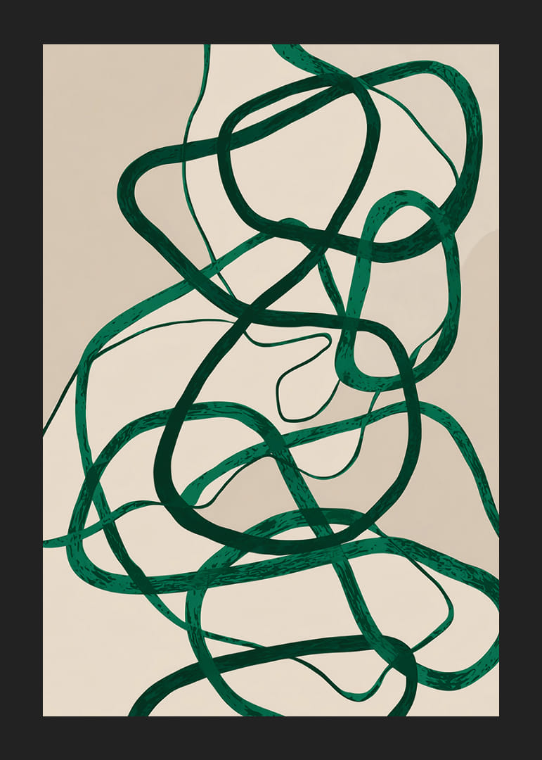 Grüne Streifen auf beigem Untergrund erzeugen einen symphonischen Eindruck.-12