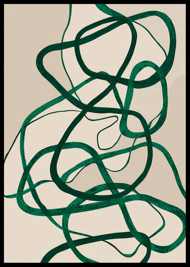 Green streaks on a beige background create a symphonic impression.-12