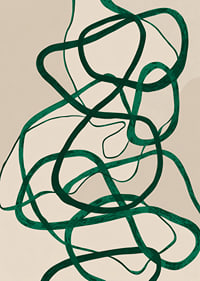 Green streaks on a beige background create a symphonic impression.-7