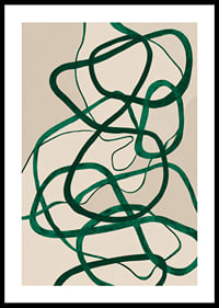 Green streaks on a beige background create a symphonic impression.-0