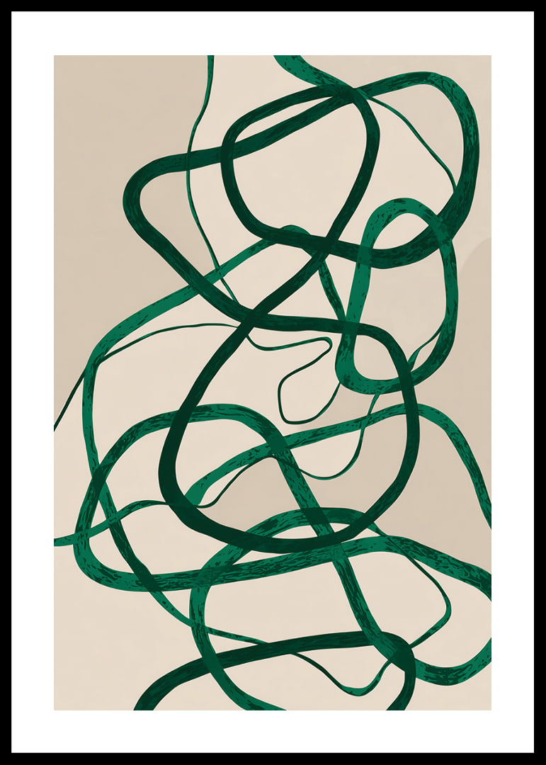 Green streaks on a beige background create a symphonic impression.-12