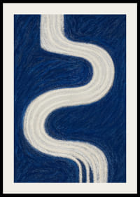 En slingrande vit väg mot evigheten på en djupblå bakgrund.-2