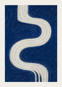 En slingrande vit väg mot evigheten på en djupblå bakgrund.-3