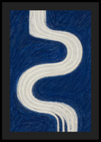 En slingrande vit väg mot evigheten på en djupblå bakgrund.-4