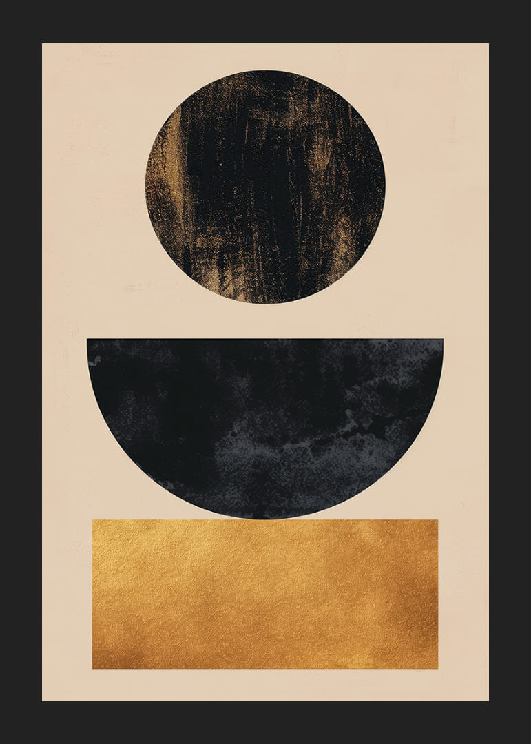 Elegant geometri med gyllene kontraster skapar harmoni.-12