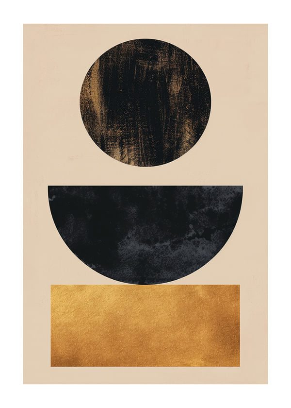 Plagát Geometric Golden Balance