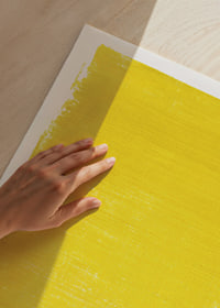 A brilliant yellow poster that lights up the room.-3