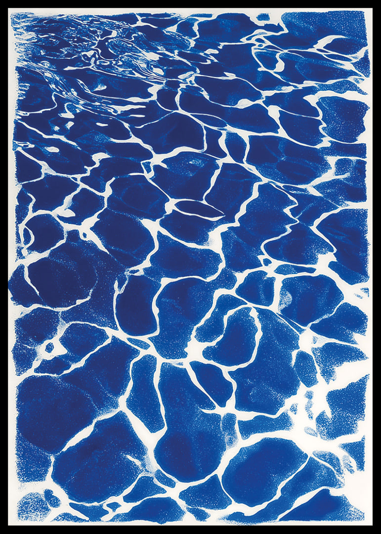 Blue waves create a calm water pattern.-12