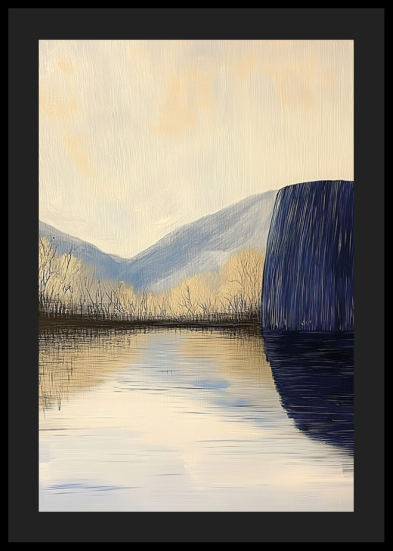 En lugn sjö speglar bergen i en drömlik atmosfär.-12