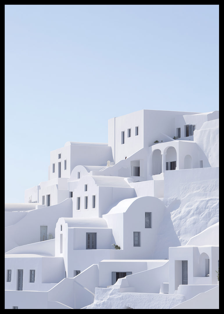 White harmony among the rocks by the azure sea.-12