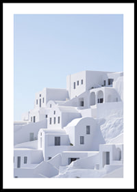 White harmony among the rocks by the azure sea.-0