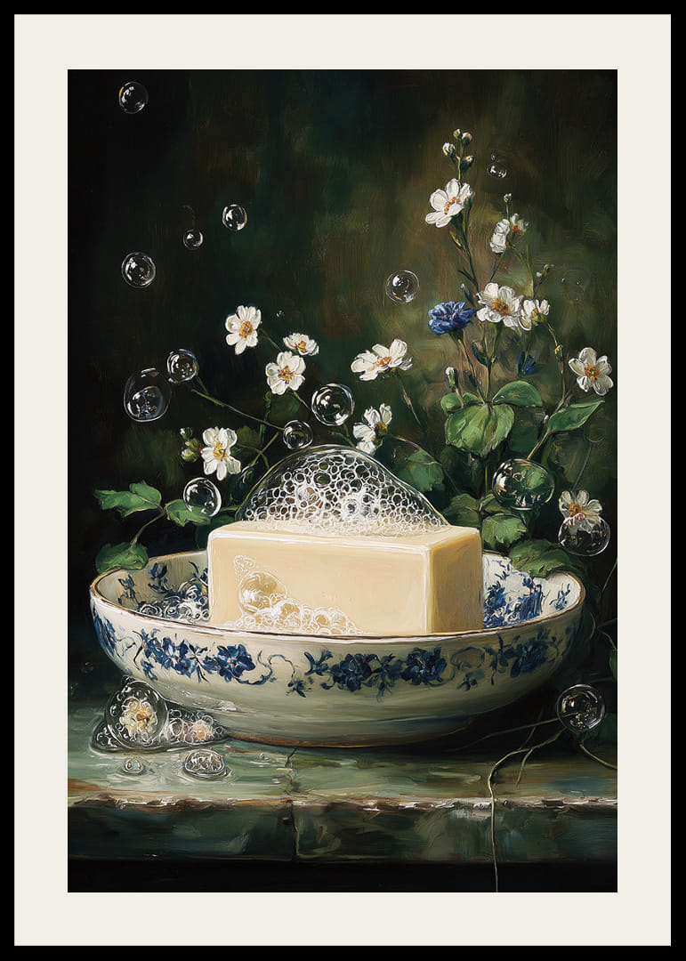 Een betoverend tafereel van zeep en bloemen in harmonie.-12