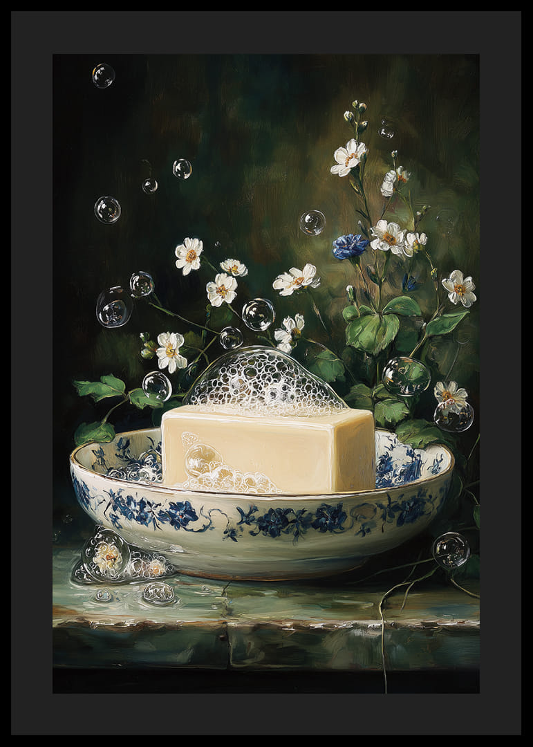 Een betoverend tafereel van zeep en bloemen in harmonie.-12