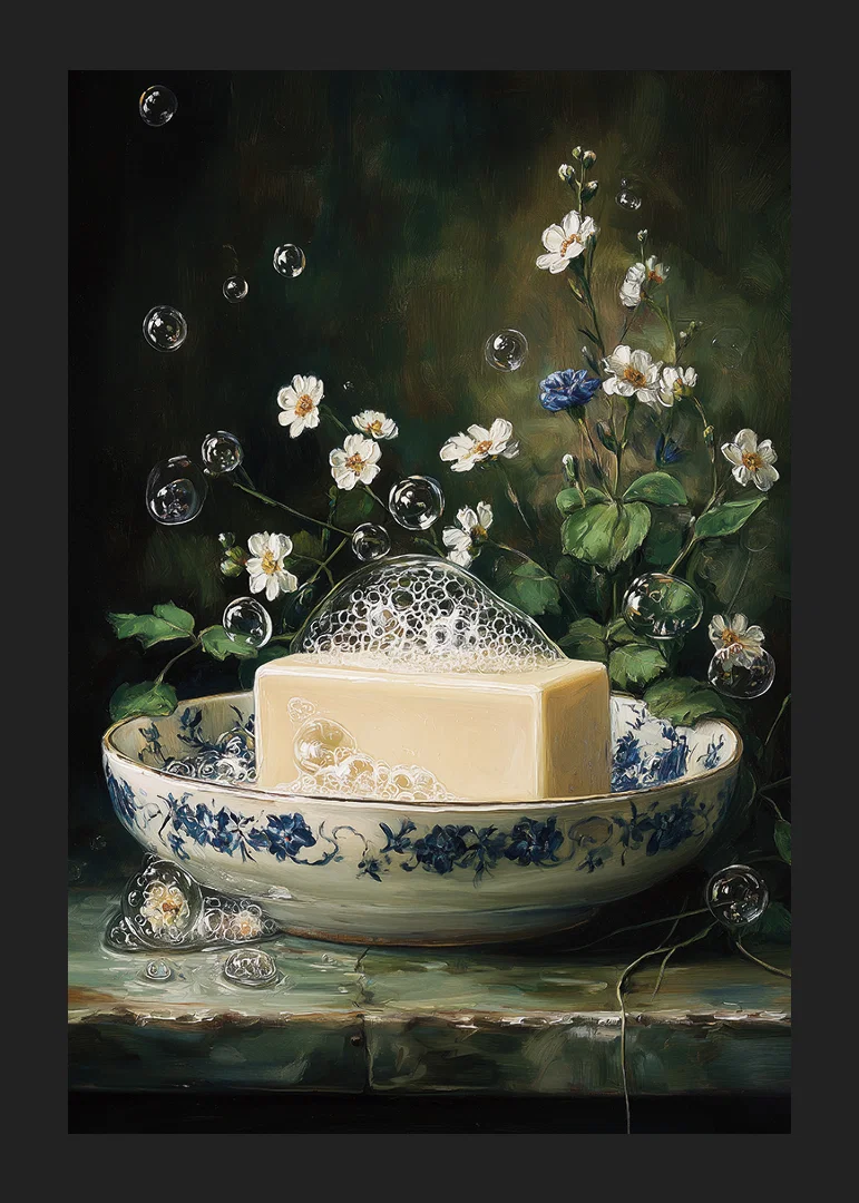 An enchanting scene of soap and flowers in harmony.-12